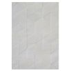 Grey wool rug with geometric design 