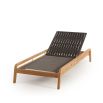 A gorgeous sun lounger from Skyline Design with a lovely natural frame and beautiful sunbrella upholstery 