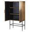 Large brass cabinet with black legs
