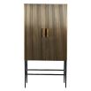 Large brass cabinet with black legs