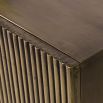 Elegant side board with two cupboards in antique brass ribbed finish