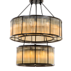 Luxury glass strip 2 tier bronze chandelier 