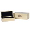 Set of 2 sleek cream boxes with agate stone detailing