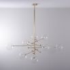 Retro natural brass finish 8 arm chandelier with 8 globe accents 