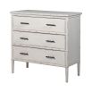 white bamboo distressed 3 drawers chest of drawers 