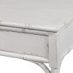 faux bamboo console table with white distressed finish