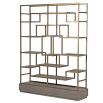 grey and gold large shelving unit