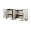 sideboard with ample storage and light design with brass details