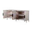 4 door sideboard with scallop detail in grey-wash finish