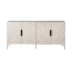 4 door sideboard with scallop detail in grey-wash finish