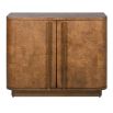 Elegant two door cabinet in burl wood finish