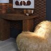 Elegant console table in burl wood finish