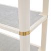 A luxurious Ivory lacquer-coated mahogany etagere with brass cuff details