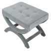 Foot stool in duck egg grey finish  with elegant detailing