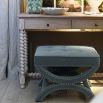 Foot stool in duck egg grey finish  with elegant detailing