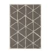 Hand-tufted geometric rug in dark brown and light brown