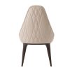 Sleek leather dining chair with chic diamond quilting