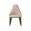 Sleek leather dining chair with chic diamond quilting