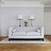Contemporary style, sharp edge sofa, with buttoned back and bolster cushions