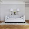 Contemporary style, sharp edge sofa, with buttoned back and bolster cushions