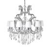 A stunning chrome and crystal glass chandelier 