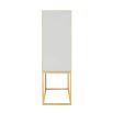 Blue cubic design drinks cabinet with brass base
