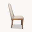 upholstered dining chair in beige with studding