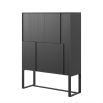 Black wooden cabinet with metal legs