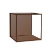 Brown cubic storage unit perfect for minimalist interiors