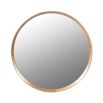 A chic, natural wood round mirror