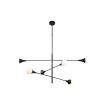 Svelte ceiling light with glass spheres suspended by sturdy arms