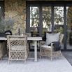 grey woven outdoor dining chair, traditional style 