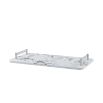 White marble tray with two silver handles 