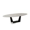 Glamorous geometric base dining table with marble top