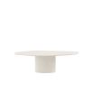 Organic shaped dining table in neutral colour finish