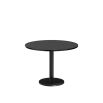 Low bistro table in black finish with round top