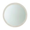Washed wood frame round wall mirror 