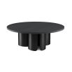 Black wooden coffee table with rounded legs