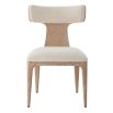 Scandinavian style dining chair with upholstered seat and backrest