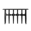 Bold aluminium and powder-coated console table in sleek black