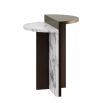 Interlocking silhouette metal and marble side table