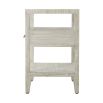 One drawer bedside table in white washed finish and two shelves