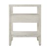 One drawer bedside table in white washed finish and two shelves