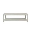 Wooden rectangular coffee table with lower shelf