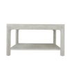 Wooden rectangular coffee table with lower shelf