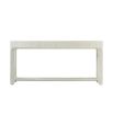 Elegant white wood console table with two frieze drawers