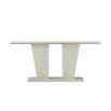 Whitewood console table with two pedestal design