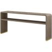 Dark wood console table with diamond accents and curved silhouette