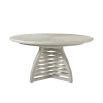 Round extendable dining table with slatted leg base