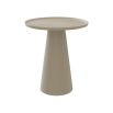Elegant taupe cone-shaped side table with round top